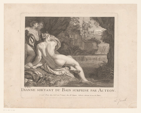 Diana en Actaeon, Louis Jacob (attributed to), 1722 - 1812 Canvas Print