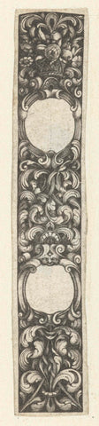 Strip with two oval medallions, Jacques Vauquer, after 1631 - before 1676 Canvas Print