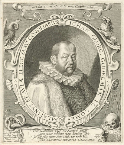 Portrait of Johann Georg Gödelmann, Aegidius Sadeler, 1601-1629 Canvas Print