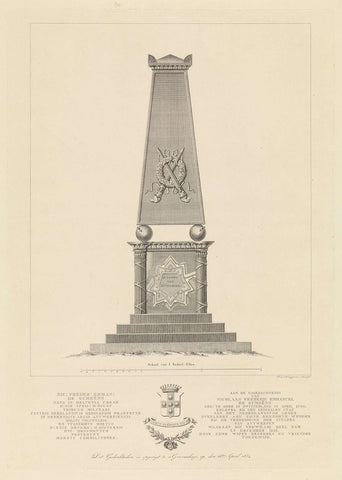 Memorial to N.F.E. baron van Gumoëns, Frederik Lodewijk Huygens, 1834 - 1836 Canvas Print