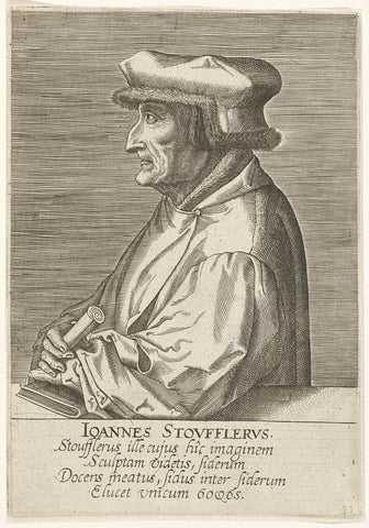 Portret van Johannes Stöffler, Philips Galle (attributed to workshop of), 1587 - 1606 Canvas Print