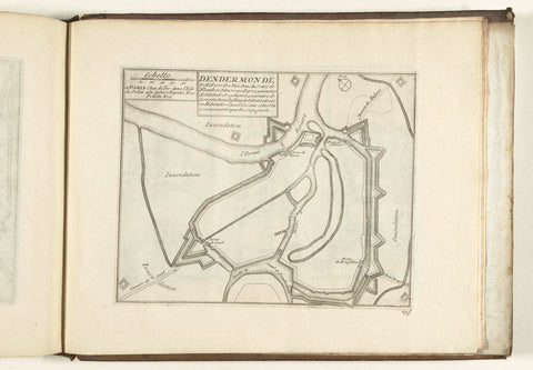 Map of Dendermonde, 1726, anonymous, 1726 Canvas Print