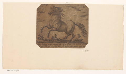 Prancing horse, used to the left, Antonio Tempesta, 1590 Canvas Print