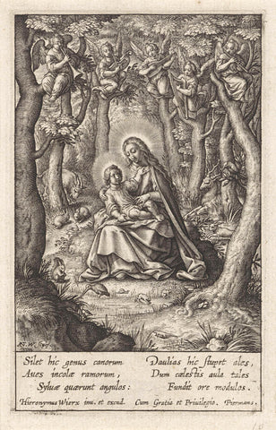 Rest on the Flight into Egypt, Antonie Wierix (III), 1606 - before 1619 Canvas Print