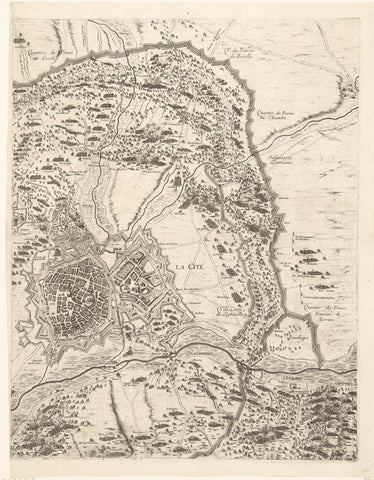 Relief of Arras, besieged by the Spaniards (middle row, plate 3), 1654, Nicolas Cochin, 1655 Canvas Print