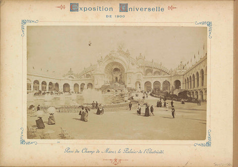 Château d'eau (foreground) and the Palais de l'Electricité on the Champ du Mars in Paris, Neurdein Frères, 1900 Canvas Print