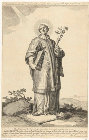 Saint Adalbertus van Egmond, Frederick Bloemaert, after 1635 - before 1650 Canvas Print