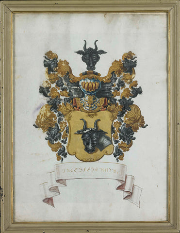 The coat of arms of Jacob Feitama II (1698-1774), anonymous, 1725 - 1774 Canvas Print