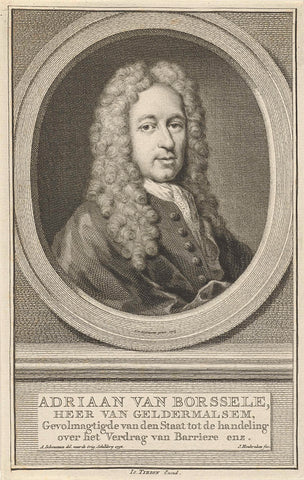 Portret van Adriaan van Borssele van der Hooge, Jacob Houbraken, 1760 Canvas Print