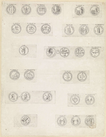 Thirty Roman coins with foreign exchange and emblems of emperors, Theodoor van Thulden, 1642 Canvas Print