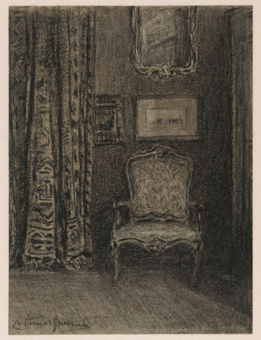 Room interior in the Rue du Trône 190 in Brussels, Carel Nicolaas Storm van 's-Gravesande, 1851 - 1924 Canvas Print