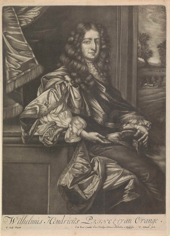 Portrait of William III, Prince of Orange, Pieter Schenk (I), 1670- 1693 Canvas Print