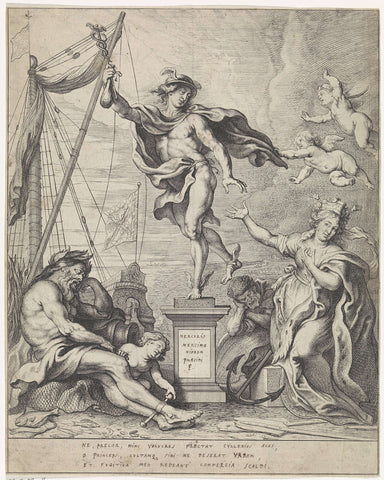 Mercury leaves Antwerp; entry of Ferdinand in Antwerp in 1635 (no. 34), Theodoor van Thulden, 1640 - 1642 Canvas Print