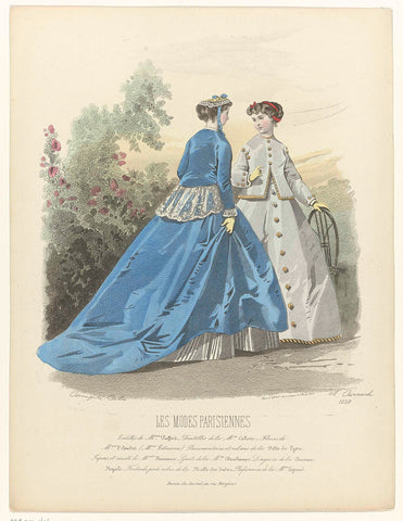 Les Modes Parisiennes, 1866, No. 1220 : Toilettes de Mme Pieffort (...), Carrache, 1866 Canvas Print