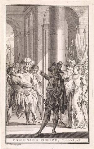 Motecuhzoma II for Hernán Cortés, Jan Punt, 1764 Canvas Print