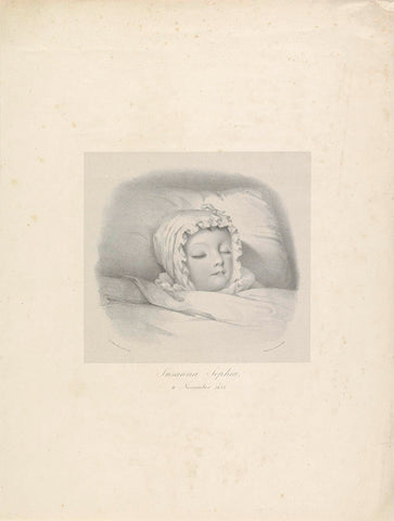 Portrait of Susanna Sophia on her deathbed, Isaac Cornelis Elink Sterk, 1833 Canvas Print