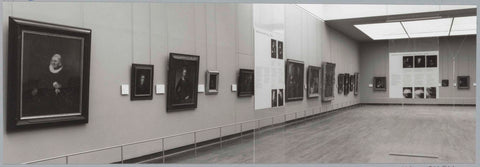 Room with paintings by Rembrandt's pupils and plexiglass information panels, c. 1991 - c. 1992 Canvas Print