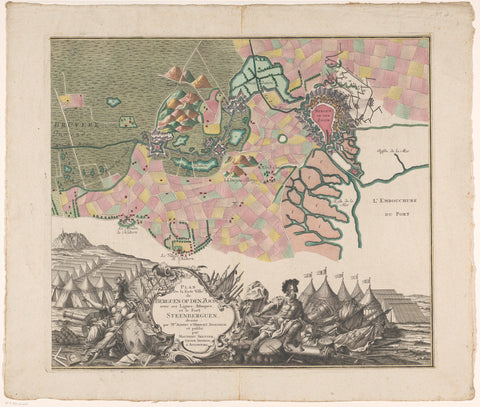 Map of the Siege of Bergen op Zoom, 1747 (right part), Monogrammist IFL, 1747 - 1757 Canvas Print