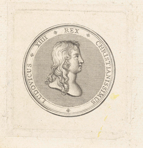 Medal with bust of Louis XIV, Gerard Edelinck, 1702 Canvas Print