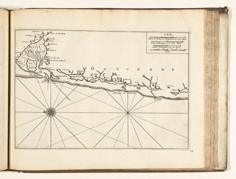 Map of the coast of Gascony, 1726, anonymous, 1726 Canvas Print