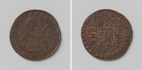 Philip IV, king of Spain, arithmetic medal struck by order of the States of Brabant, anonymous, 1647 Canvas Print