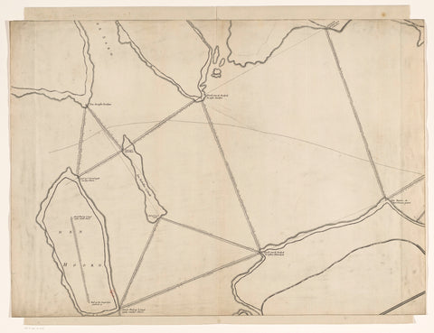 Map of has IJ, 1674 (left share), anonymous, in or after 1674 Canvas Print