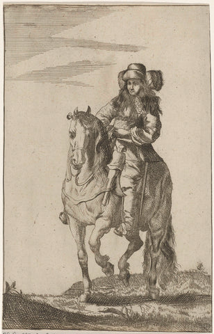 Rider seen from the front, Pieter Nolpe, 1623 - 1703 Canvas Print