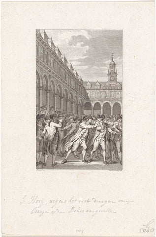 L. Hovy attacked on the stock exchange, 1787, Reinier Vinkeles (I), 1796 - 1798 Canvas Print