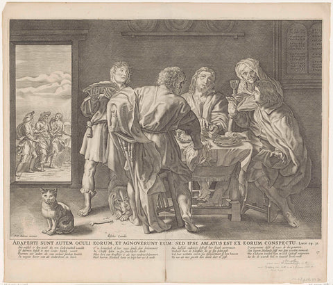 Meal in Emmaus, anonymous, 1630 - 1702 Canvas Print