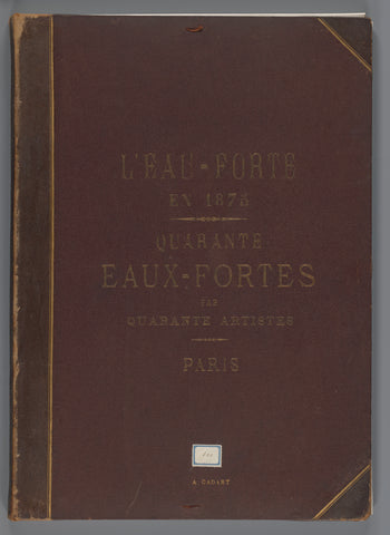 Cover for 40 prints with landscapes, cityscapes and figures and 8 text sheets, Alfred Cadart, 1875 Canvas Print