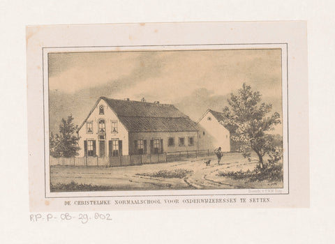 View of the Christian normal school in Zetten, anonymous, Pieter Willem Marinus Trap, 1864 - 1905 Canvas Print