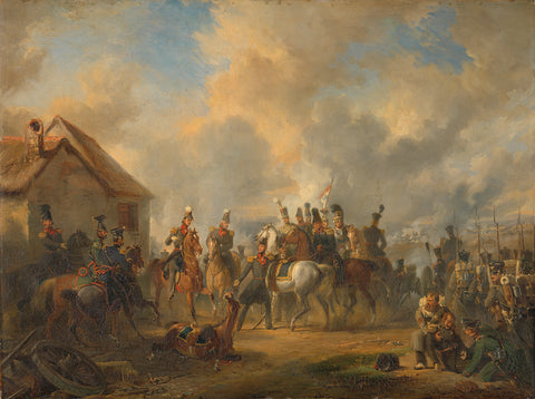 The Battle of Bautersem during the Ten Days’ Campaign, Nicolaas Pieneman, 1833 Canvas Print