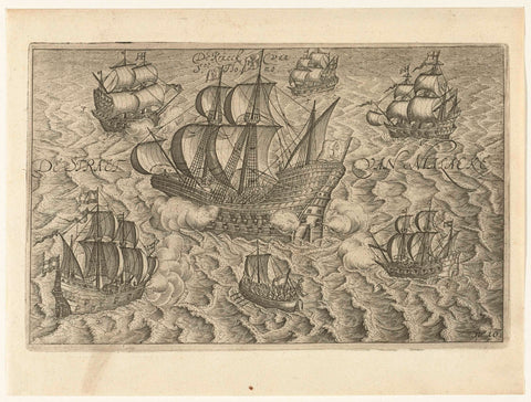 De verovering van de Portugese kraak St. Thomé, 1602, Floris Balthasarsz. van Berckenrode, 1646 Canvas Print