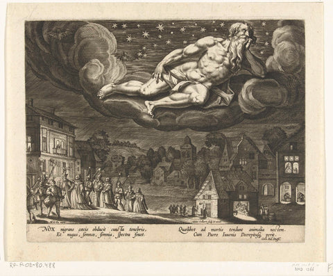 Night, Adriaen Collaert, 1590 - 1597 Canvas Print