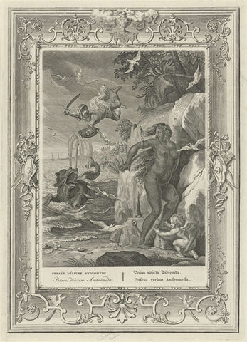 Perseus and Andromeda, Bernard Picart (workshop of), 1731 Canvas Print