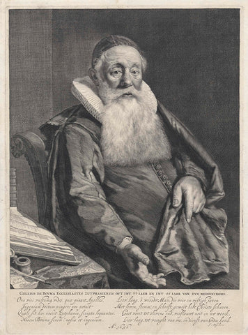 Portrait of Gellius de Bouma, Cornelis Visscher (II), 1656 Canvas Print