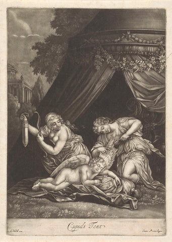 Amor is cut back, anonymous, 1662 - 1726 Canvas Print