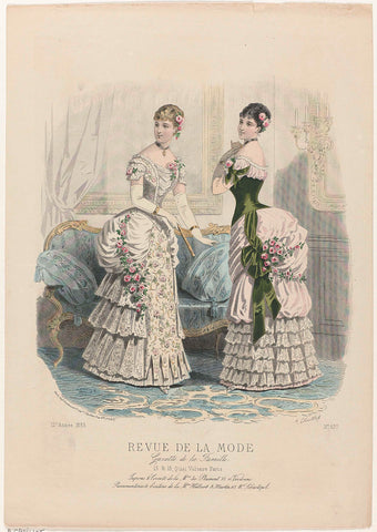 Revue de la Mode, Gazette de la Famille, Sunday, November 18, 1883, 12th year, No. 620: Jupons & Corsets (...), A. Chaillot, 1883 Canvas Print