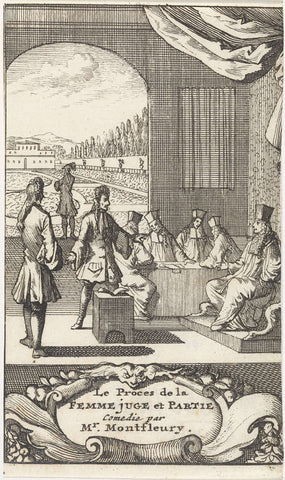 Zélan and Doronte appear in court, Caspar Luyken, 1698 Canvas Print