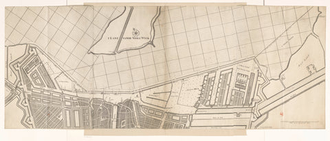 Map of part of Amsterdam and the IJ, Bastiaen Stopendael, 1646 - 1693 Canvas Print