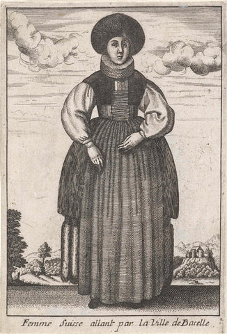 Swiss woman going through the City of Baselle, Wenceslaus Hollar, 1662 Canvas Print