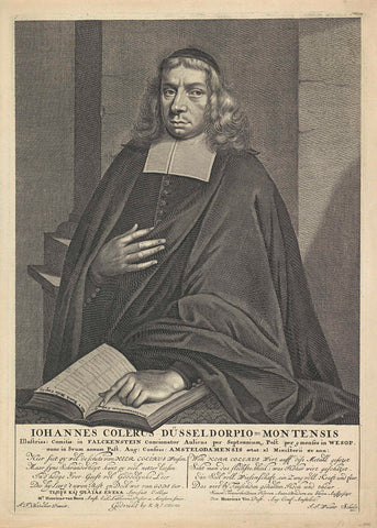 Portrait of the preacher Johannes Colerus, at the age of 40, Jan Jacobsz. Wielant, 1687 Canvas Print