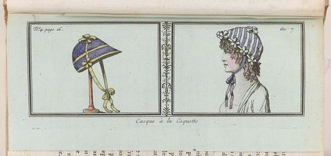 Le Mois, Journal historique, littéraire et critique, avec figures, Tome 2, No. 4 page 16, An. 7 (1798-1799): Casque à la Coquette, L.F. Labrousse (possibly), 1798 - 1799 Canvas Print