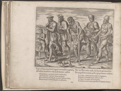 Man meets illness on its life road, Philips Galle, 1563 Canvas Print