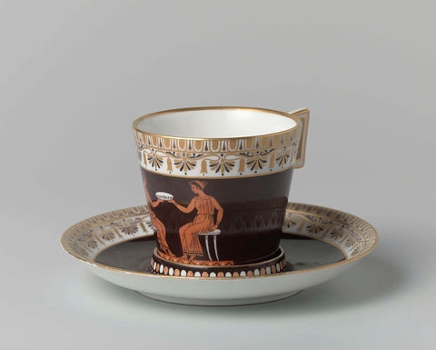 Cup and saucer (trembleuse), Kaiserliche Porzellanmanufaktur, c. 1789 Canvas Print