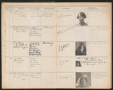 Sheet 5 from Studbook of the pupils of the Colonial School for Girls and Women in The Hague part II (1930-1949), anonymous, 1930 Canvas Print