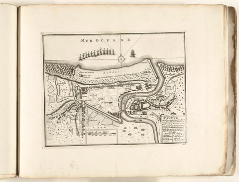 Map of Dieppe, c. 1702, anonymous, 1702 - 1703 Canvas Print