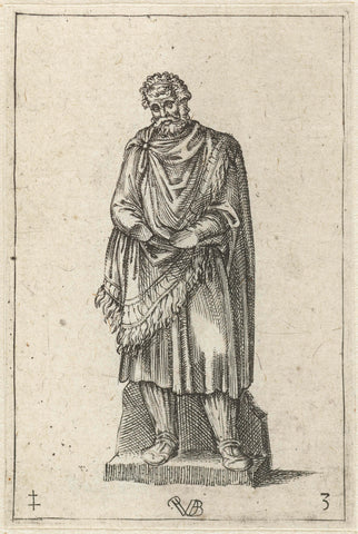 Statue of a Standing Man, Pierre Woeiriot (II), 1542 - 1596 Canvas Print