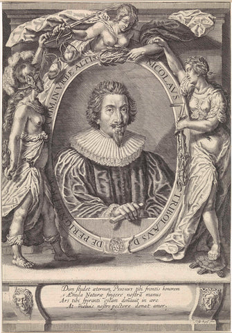 Portrait of Nicolaus Trobolaeus, Crispijn van de Passe (II), 1618 - 1630 Canvas Print