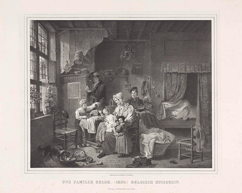 Une Famille Belge. (1830.) Belgian Household, Joseph Pinnoy, 1831 Canvas Print